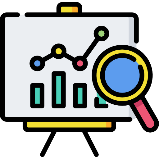 Icon: Analyse-Strategie für Sportwetten Symbolgrafik für clevere Wettstrategien mit Analyse-Chart und Lupe