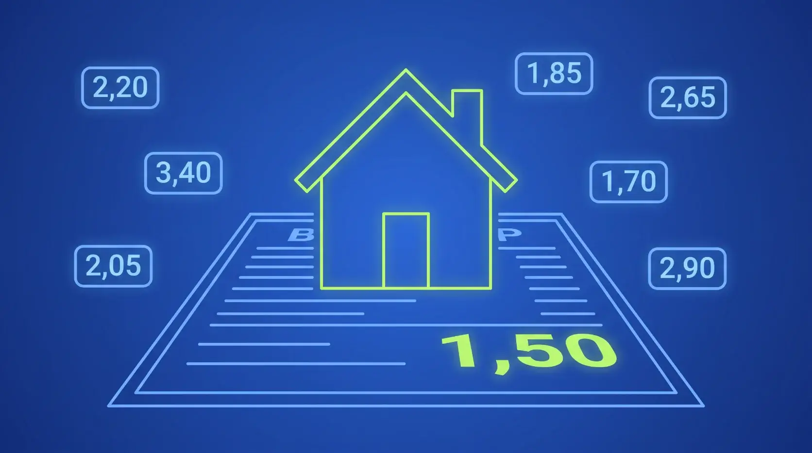 Quote 1,50 auf dem Wettschein – Haus als Einsatz Ein Haus als Einsatz auf einem Wettschein mit der Quote 1,50 – Sinnbild für eine scheinbar sichere Wette.